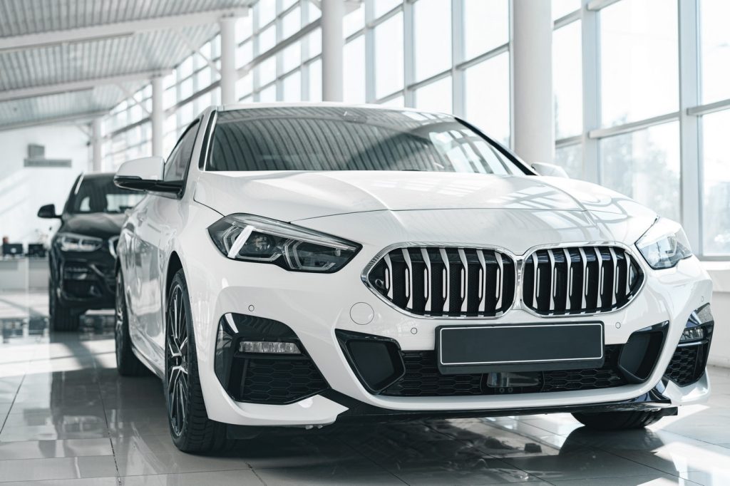 radiator grille of a new luxury car