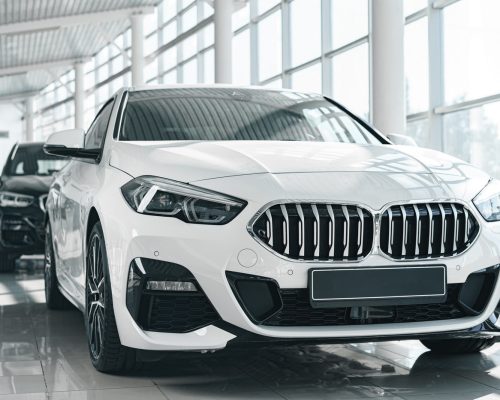 radiator grille of a new luxury car